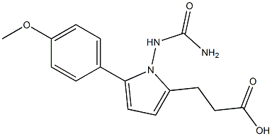 3-[1-[(aminocarbonyl)amino]-5-(4-methoxyphenyl)-1H-pyrrol-2-yl]propanoic acid Struktur