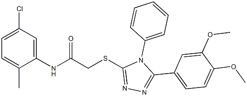 N-(5-chloro-2-methylphenyl)-2-{[5-(3,4-dimethoxyphenyl)-4-phenyl-4H-1,2,4-triazol-3-yl]sulfanyl}acetamide Struktur