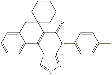 4-(4-methylphenyl)-5-oxo-4,5,6,7-tetrahydrospiro(benzo[h][1,2,4]triazolo[4,3-a]quinazoline-6,1'-cyclohexane) Struktur