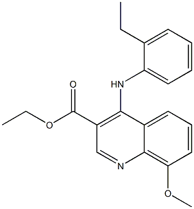 ethyl 4-(2-ethylanilino)-8-methoxyquinoline-3-carboxylate Struktur