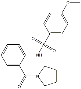 4-methoxy-N-[2-(1-pyrrolidinylcarbonyl)phenyl]benzenesulfonamide Struktur