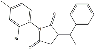 1-(2-bromo-4-methylphenyl)-3-(1-phenylethyl)pyrrolidine-2,5-dione Struktur