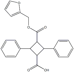 3-[(2-furylmethoxy)carbonyl]-2,4-diphenylcyclobutanecarboxylic acid Struktur