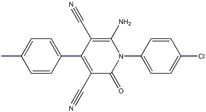 6-amino-1-(4-chlorophenyl)-4-(4-methylphenyl)-2-oxo-1,2-dihydro-3,5-pyridinedicarbonitrile Struktur