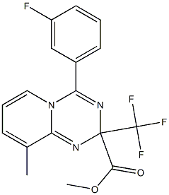 methyl 4-(3-fluorophenyl)-9-methyl-2-(trifluoromethyl)-2H-pyrido[1,2-a][1,3,5]triazine-2-carboxylate Struktur