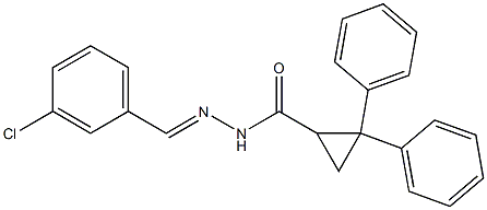 N'-(3-chlorobenzylidene)-2,2-diphenylcyclopropanecarbohydrazide Struktur