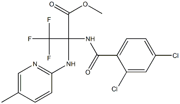 methyl 2-[(2,4-dichlorobenzoyl)amino]-3,3,3-trifluoro-2-[(5-methylpyridin-2-yl)amino]propanoate Struktur