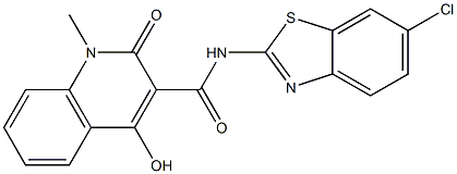 N-(6-chloro-1,3-benzothiazol-2-yl)-4-hydroxy-1-methyl-2-oxo-1,2-dihydro-3-quinolinecarboxamide Struktur