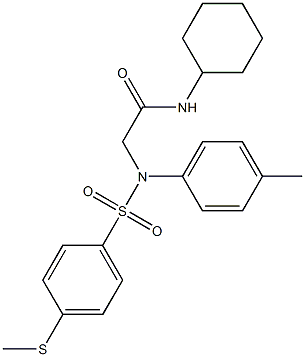 N-cyclohexyl-2-(4-methyl{[4-(methylsulfanyl)phenyl]sulfonyl}anilino)acetamide Struktur