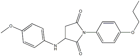 3-(4-methoxyanilino)-1-(4-propoxyphenyl)-2,5-pyrrolidinedione Struktur