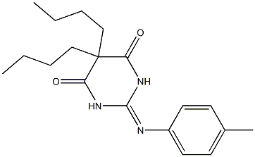 5,5-dibutyl-2-[(4-methylphenyl)imino]dihydro-4,6(1H,5H)-pyrimidinedione Struktur