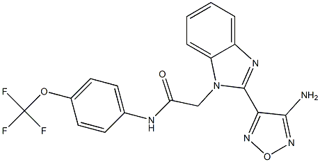 2-[2-(4-amino-1,2,5-oxadiazol-3-yl)-1H-benzimidazol-1-yl]-N-[4-(trifluoromethoxy)phenyl]acetamide Struktur