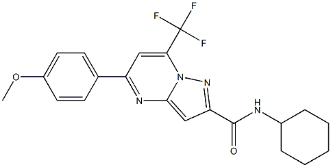 N-cyclohexyl-5-(4-methoxyphenyl)-7-(trifluoromethyl)pyrazolo[1,5-a]pyrimidine-2-carboxamide Struktur