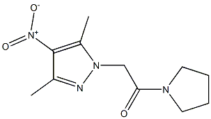 4-nitro-3,5-dimethyl-1-(2-oxo-2-pyrrolidin-1-ylethyl)-1H-pyrazole Struktur