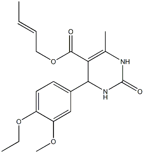 2-butenyl 4-(4-ethoxy-3-methoxyphenyl)-6-methyl-2-oxo-1,2,3,4-tetrahydro-5-pyrimidinecarboxylate Struktur