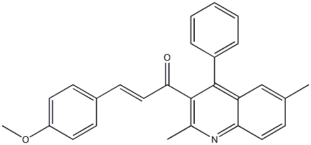 1-(2,6-dimethyl-4-phenyl-3-quinolinyl)-3-(4-methoxyphenyl)-2-propen-1-one Struktur