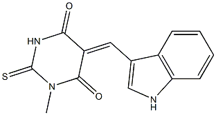 5-(1H-indol-3-ylmethylene)-1-methyl-2-thioxodihydro-4,6(1H,5H)-pyrimidinedione Struktur