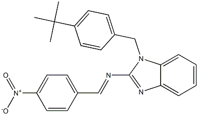 1-(4-tert-butylbenzyl)-2-({4-nitrobenzylidene}amino)-1H-benzimidazole Struktur