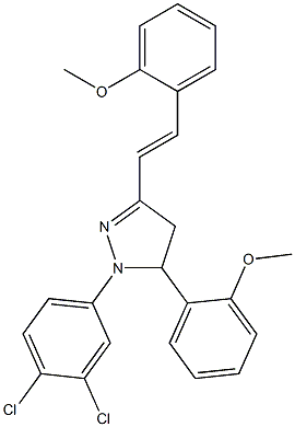 1-(3,4-dichlorophenyl)-5-(2-methoxyphenyl)-3-[2-(2-methoxyphenyl)vinyl]-4,5-dihydro-1H-pyrazole Struktur