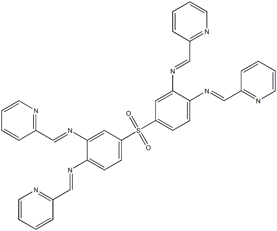 N-{4-({3,4-bis[(2-pyridinylmethylene)amino]phenyl}sulfonyl)-2-[(2-pyridinylmethylene)amino]phenyl}-N-(2-pyridinylmethylene)amine Struktur