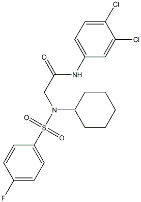 2-{cyclohexyl[(4-fluorophenyl)sulfonyl]amino}-N-(3,4-dichlorophenyl)acetamide Struktur