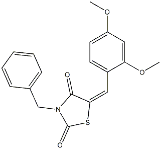 3-benzyl-5-(2,4-dimethoxybenzylidene)-1,3-thiazolidine-2,4-dione Struktur