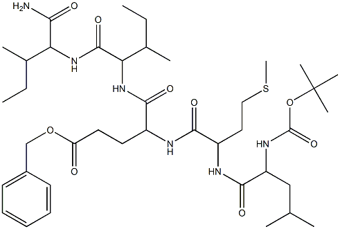 benzyl 12-({[1-({[1-(aminocarbonyl)-2-methylbutyl]amino}carbonyl)-2-methylbutyl]amino}carbonyl)-6-isobutyl-2,2-dimethyl-9-[2-(methylsulfanyl)ethyl]-4,7,10-trioxo-3-oxa-5,8,11-triazapentadecan-15-oate Struktur