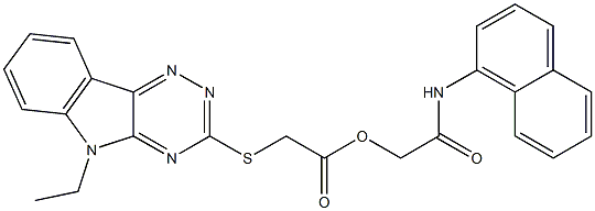 2-(1-naphthylamino)-2-oxoethyl [(5-ethyl-5H-[1,2,4]triazino[5,6-b]indol-3-yl)sulfanyl]acetate Struktur