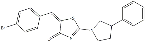 5-(4-bromobenzylidene)-2-(3-phenyl-1-pyrrolidinyl)-1,3-thiazol-4(5H)-one Struktur