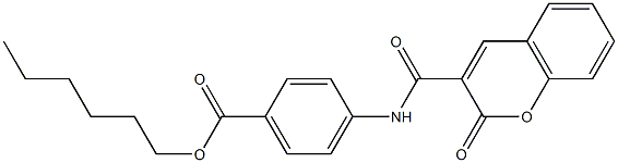 hexyl 4-{[(2-oxo-2H-chromen-3-yl)carbonyl]amino}benzoate Struktur