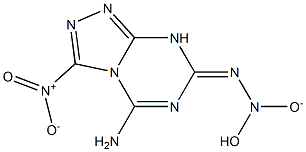 5-amino-3-nitro-7-[hydroxy(oxido)hydrazono]-7,8-dihydro[1,2,4]triazolo[4,3-a][1,3,5]triazine Struktur