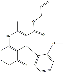 allyl 4-(2-methoxyphenyl)-2-methyl-5-oxo-1,4,5,6,7,8-hexahydro-3-quinolinecarboxylate Struktur