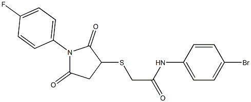 N-(4-bromophenyl)-2-{[1-(4-fluorophenyl)-2,5-dioxo-3-pyrrolidinyl]sulfanyl}acetamide Struktur