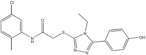 N-(5-chloro-2-methylphenyl)-2-{[4-ethyl-5-(4-hydroxyphenyl)-4H-1,2,4-triazol-3-yl]sulfanyl}acetamide Struktur