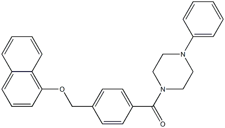 1-{4-[(1-naphthyloxy)methyl]benzoyl}-4-phenylpiperazine Struktur