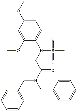 N,N-dibenzyl-2-[2,4-dimethoxy(methylsulfonyl)anilino]acetamide Struktur