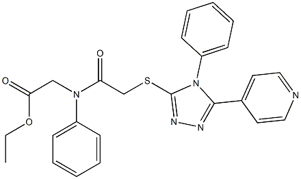 ethyl [({[4-phenyl-5-(4-pyridinyl)-4H-1,2,4-triazol-3-yl]sulfanyl}acetyl)anilino]acetate Struktur