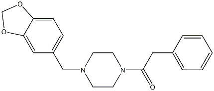 1-(1,3-benzodioxol-5-ylmethyl)-4-(phenylacetyl)piperazine Struktur