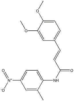 (E)-3-(3,4-dimethoxyphenyl)-N-(2-methyl-4-nitrophenyl)-2-propenamide Struktur