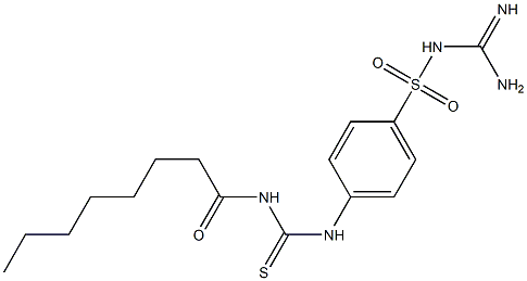 {[amino(imino)methyl]amino}(4-{[(octanoylamino)carbothioyl]amino}phenyl)dioxo-lambda~6~-sulfane Struktur