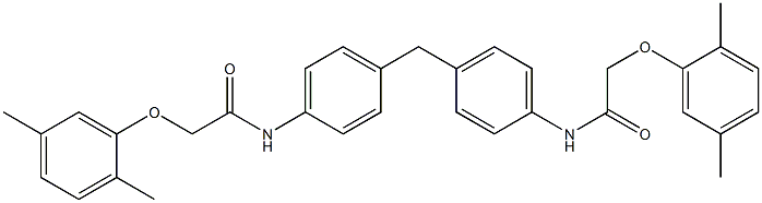 2-(2,5-dimethylphenoxy)-N-[4-(4-{[2-(2,5-dimethylphenoxy)acetyl]amino}benzyl)phenyl]acetamide Struktur