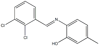 2-{[(E)-(2,3-dichlorophenyl)methylidene]amino}-5-methylphenol Struktur