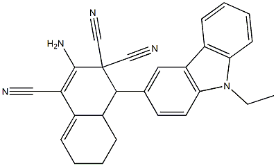 2-amino-4-(9-ethyl-9H-carbazol-3-yl)-4a,5,6,7-tetrahydro-1,3,3(4H)-naphthalenetricarbonitrile Struktur