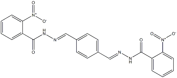 2-nitro-N'-[(E)-(4-{[(E)-2-(2-nitrobenzoyl)hydrazono]methyl}phenyl)methylidene]benzohydrazide Struktur