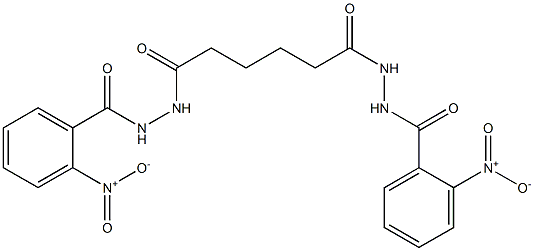 2-nitro-N'-{6-[2-(2-nitrobenzoyl)hydrazino]-6-oxohexanoyl}benzohydrazide Struktur