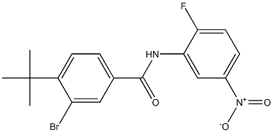 3-bromo-4-(tert-butyl)-N-(2-fluoro-5-nitrophenyl)benzamide Struktur