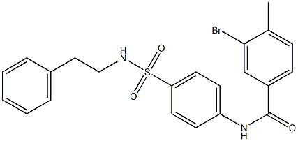 3-bromo-4-methyl-N-{4-[(phenethylamino)sulfonyl]phenyl}benzamide Struktur