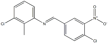 N-(3-chloro-2-methylphenyl)-N-[(E)-(4-chloro-3-nitrophenyl)methylidene]amine Struktur