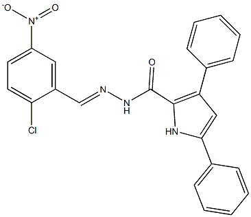 N'-[(E)-(2-chloro-5-nitrophenyl)methylidene]-3,5-diphenyl-1H-pyrrole-2-carbohydrazide Struktur