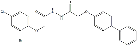 N'-[2-([1,1'-biphenyl]-4-yloxy)acetyl]-2-(2-bromo-4-chlorophenoxy)acetohydrazide Struktur